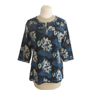 Anokhi Floral Print Bias Tunic Top